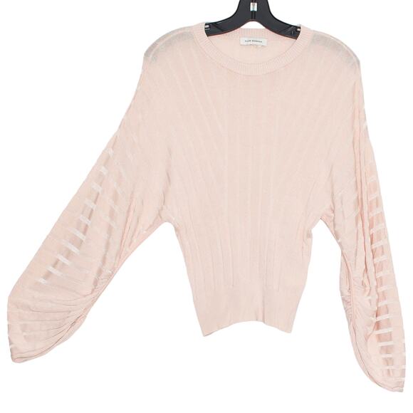 Club Monaco Top Dolman Sleeve Cottage Romantic Statement Y2K Ribbed Pink Medium - Picture 7 of 8